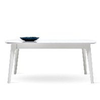 Стол обеденный с деревянными ножками (180x100 см) (белый) ENZA HOME "LEGATO"